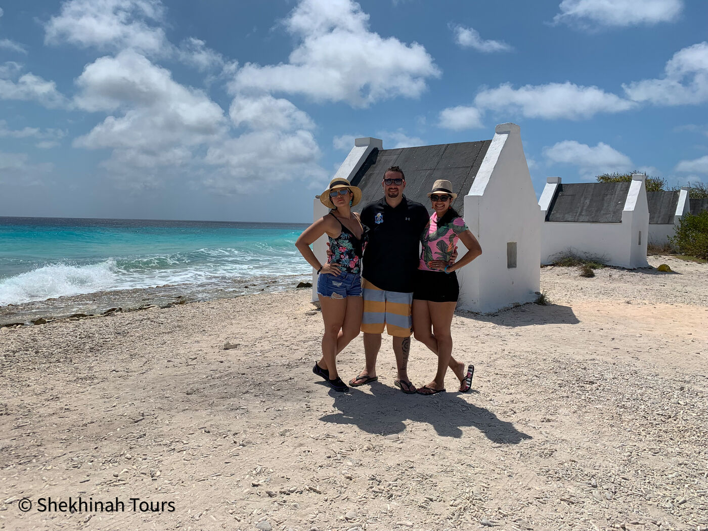 Historic white slave huts on the south coast of Bonaire